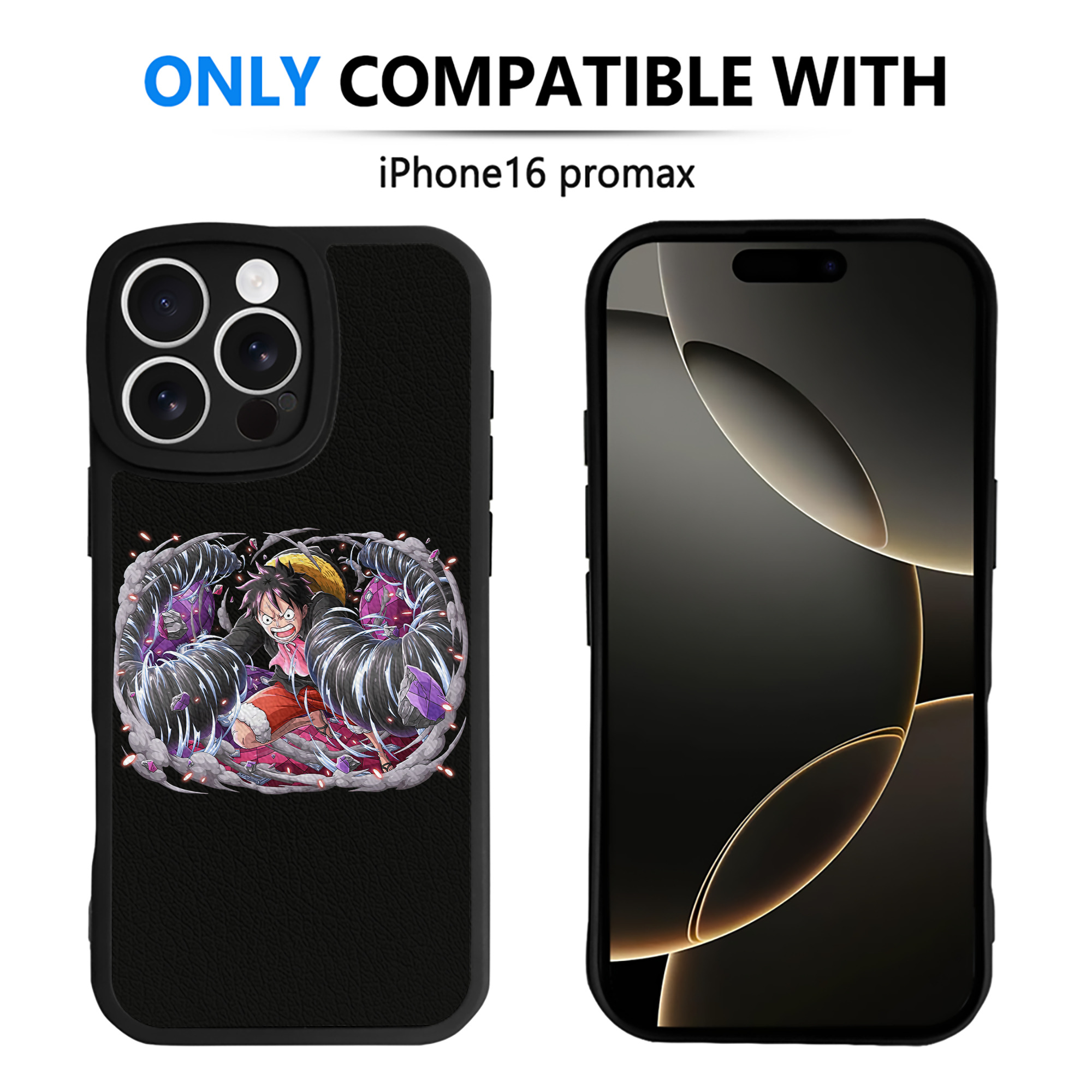 （画像用） ワンピース モンキー・D・ルフィ ONE PIECE Monkey D. Luffy 【iPhone 16シリーズ対応】シリコンスマホケース（レザー調） 材質：シリコン
